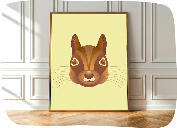 Illustratie eekhoorn kader mockup